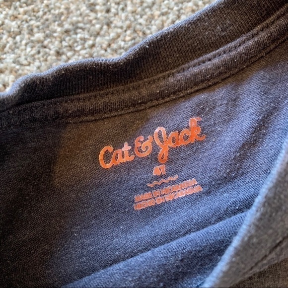 Cat & Jack Grey Blue Basic Tee Shirt - 4T - Picture 2 of 3